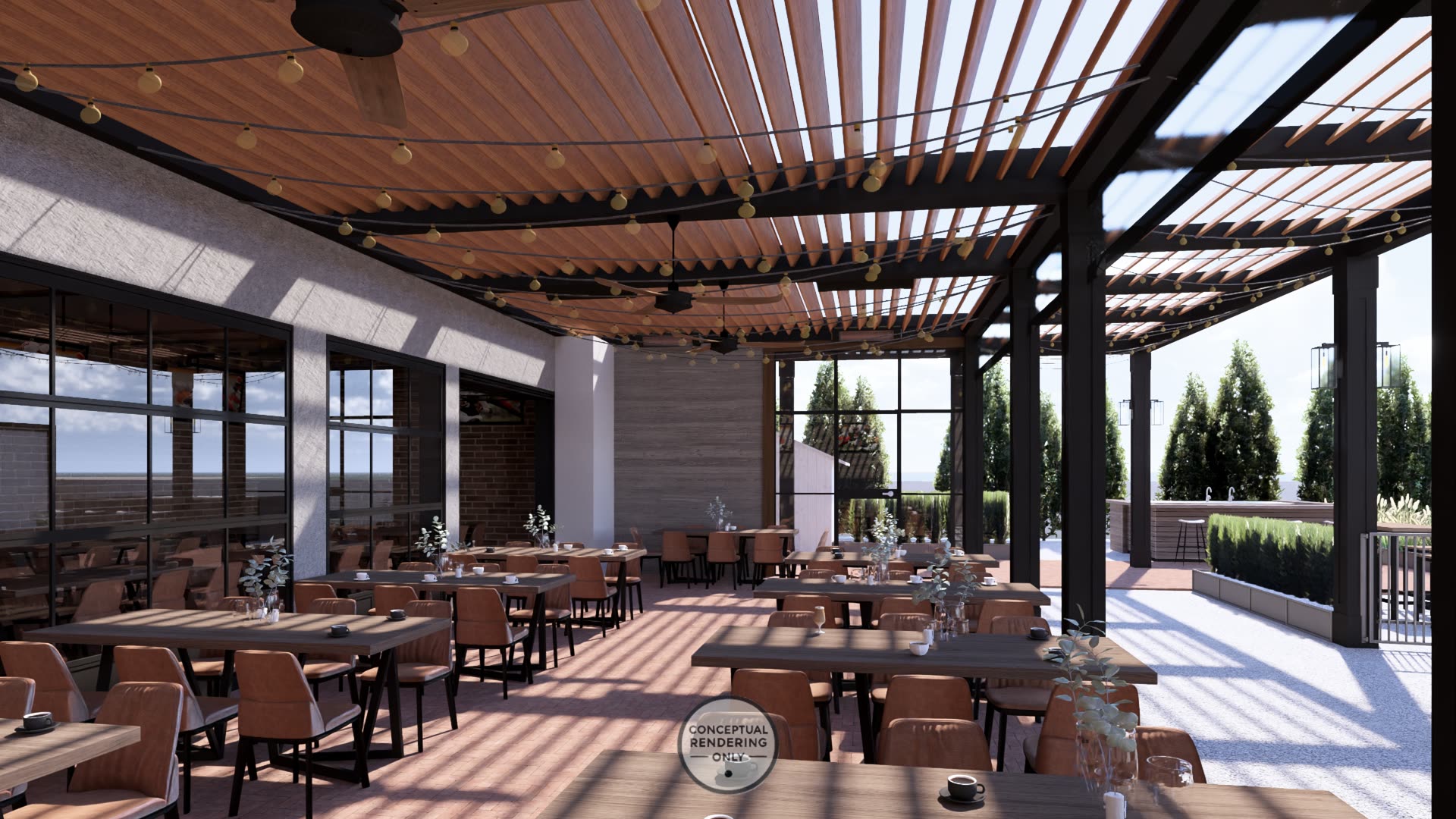 Tommy's Tavern + Tap Sea Bright NJ — Breslow-designed motorized louvered roof rendering for the Jersey Shore restaurant